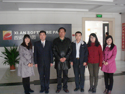 ai换脸明星
领导一行与西安软件园负责人员合影